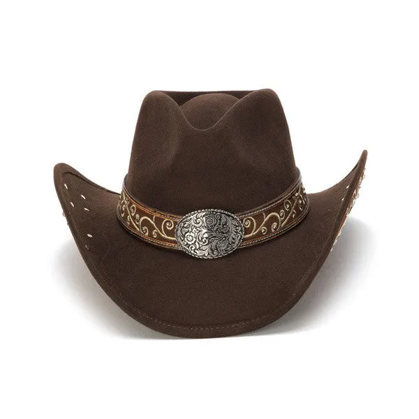 Stampede Hats - Filigree Brown Rhinestone Felt Cowboy Hat