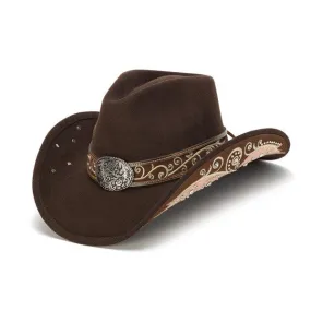 Stampede Hats - Filigree Brown Rhinestone Felt Cowboy Hat