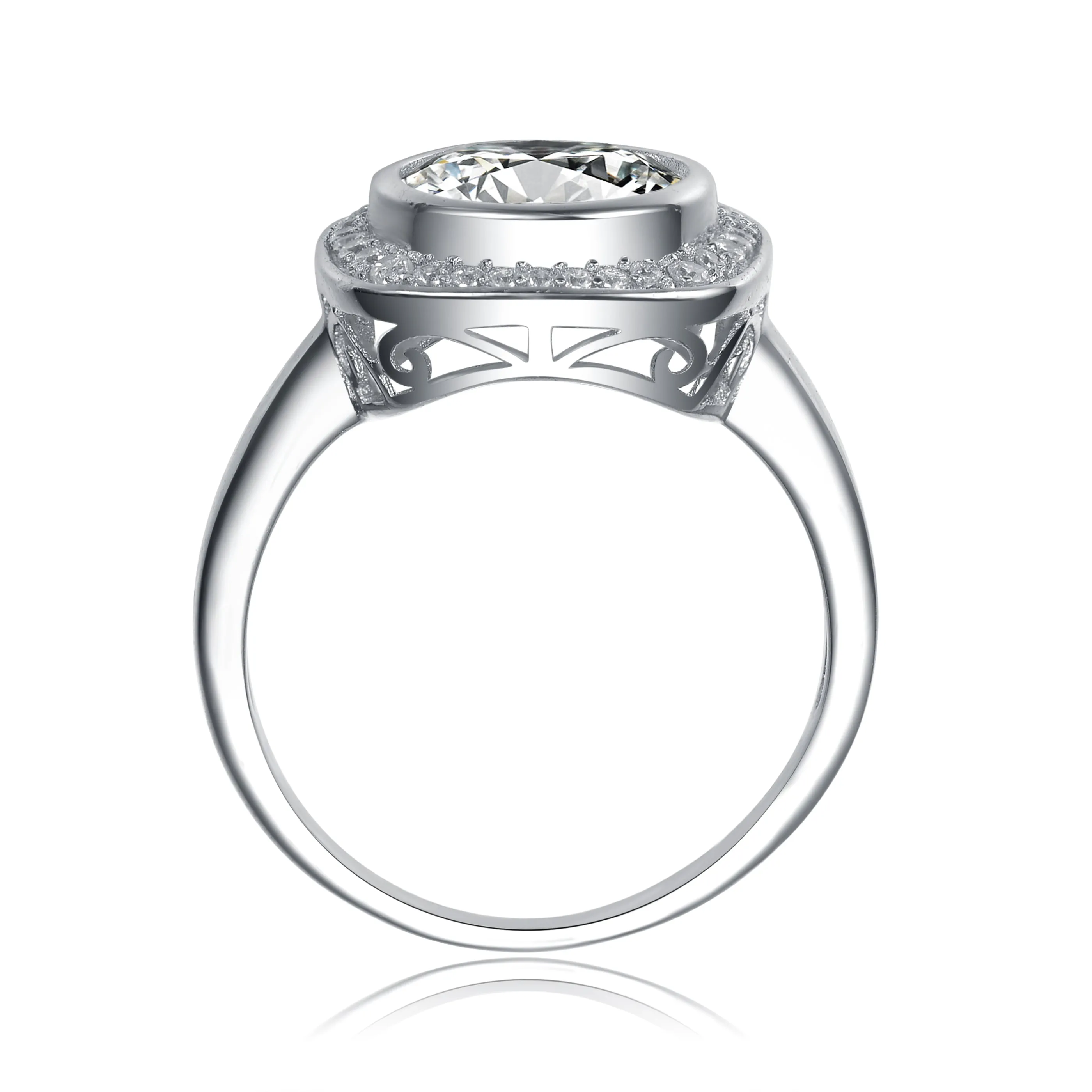 Sterling Silver Clear Cubic Zirconia Solitaire Ring