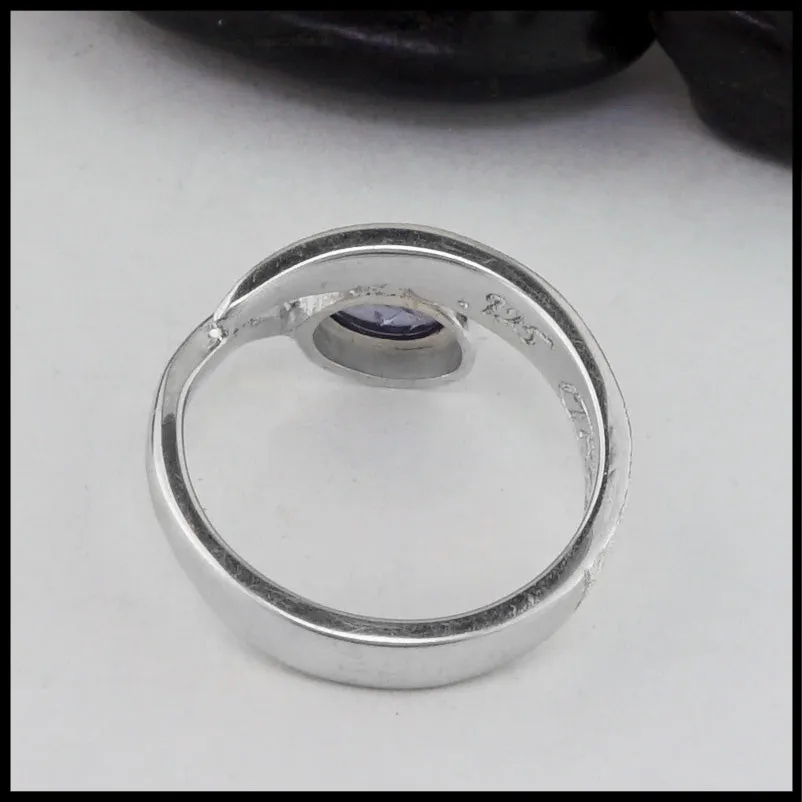 Sterling Silver Ring with Iolite