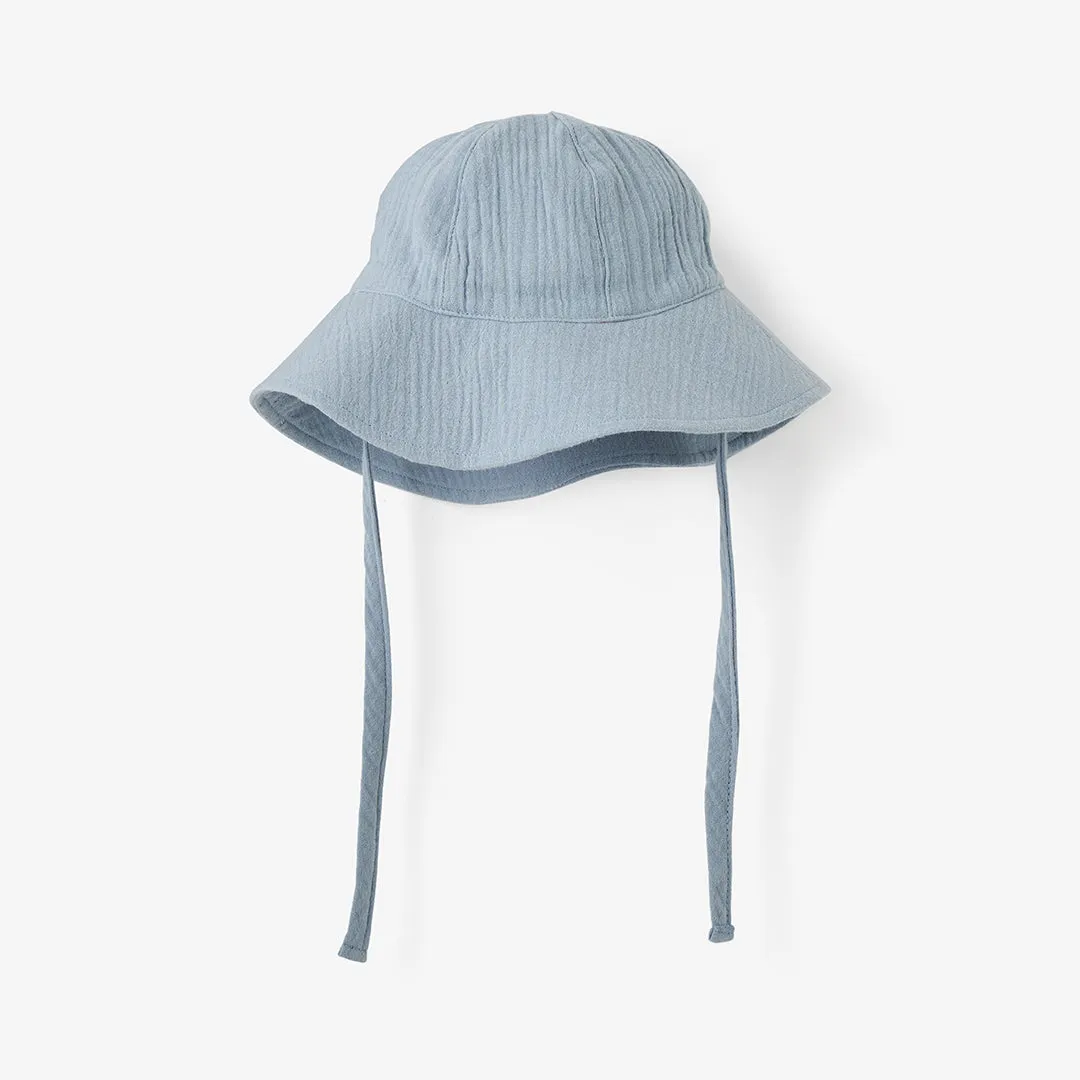 Stone Blue Organic Muslin Sun Hat