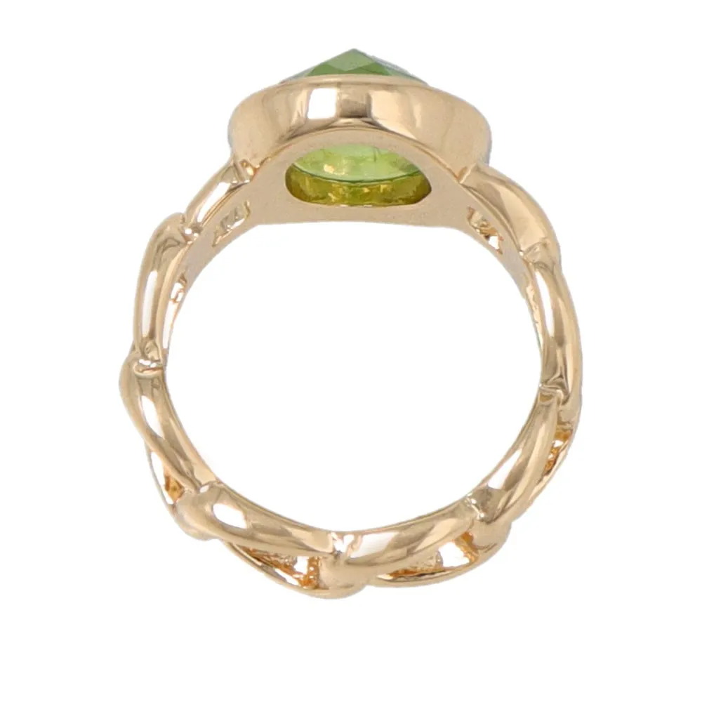 Stone Inlaid Chain Band Ring