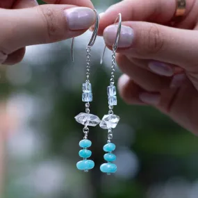 SUET - Amazonite Topaz Herkimer Earrings