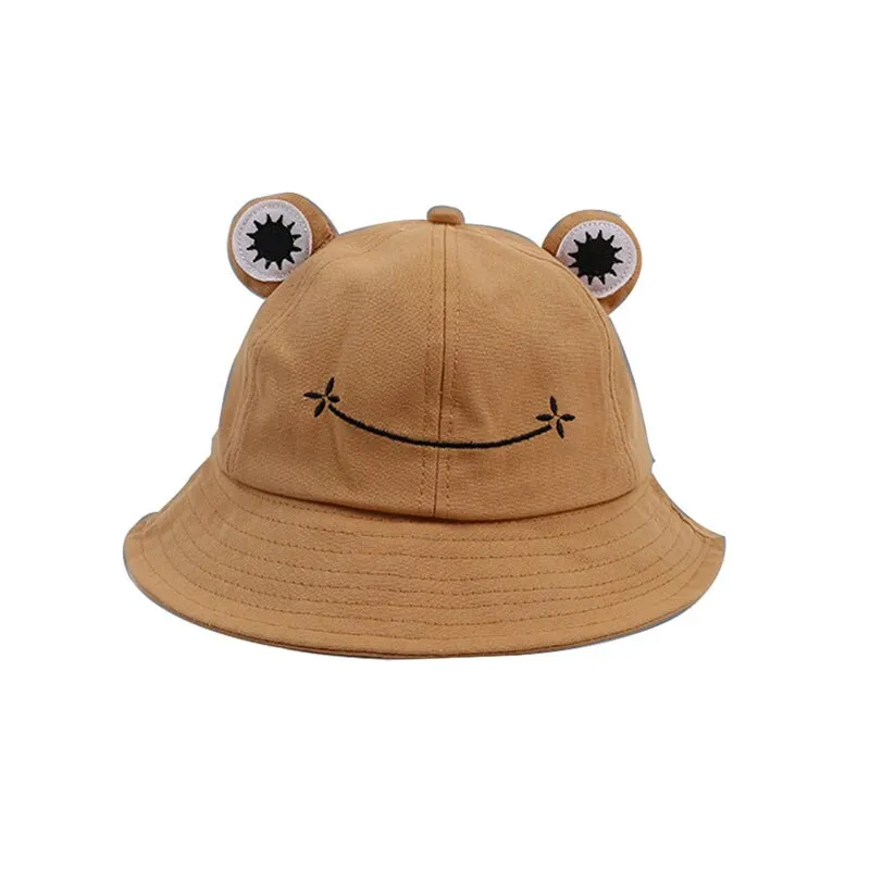 Summer Sunscreen Fisherman Cap Beach Caps Outdoor Fishing Hunting Sunhat Headwear Foldable Cotton Cute Frog Bucket Hat