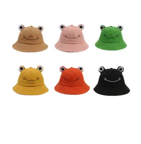 Summer Sunscreen Fisherman Cap Beach Caps Outdoor Fishing Hunting Sunhat Headwear Foldable Cotton Cute Frog Bucket Hat