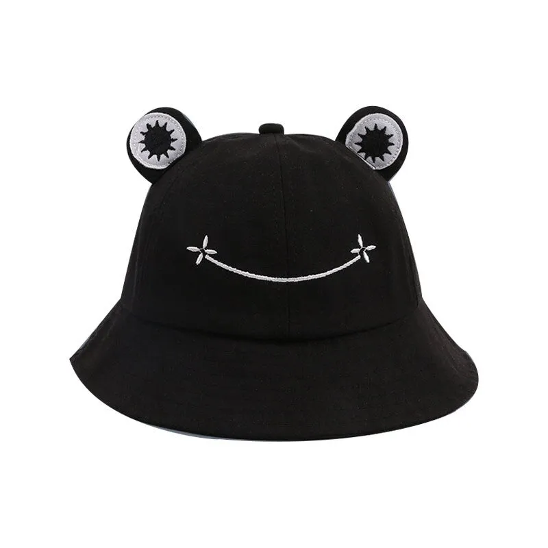 Summer Sunscreen Fisherman Cap Beach Caps Outdoor Fishing Hunting Sunhat Headwear Foldable Cotton Cute Frog Bucket Hat