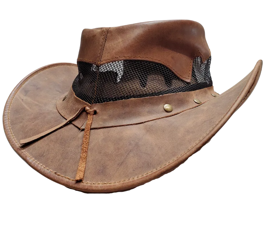 The El Indio Leather Mesh Hat