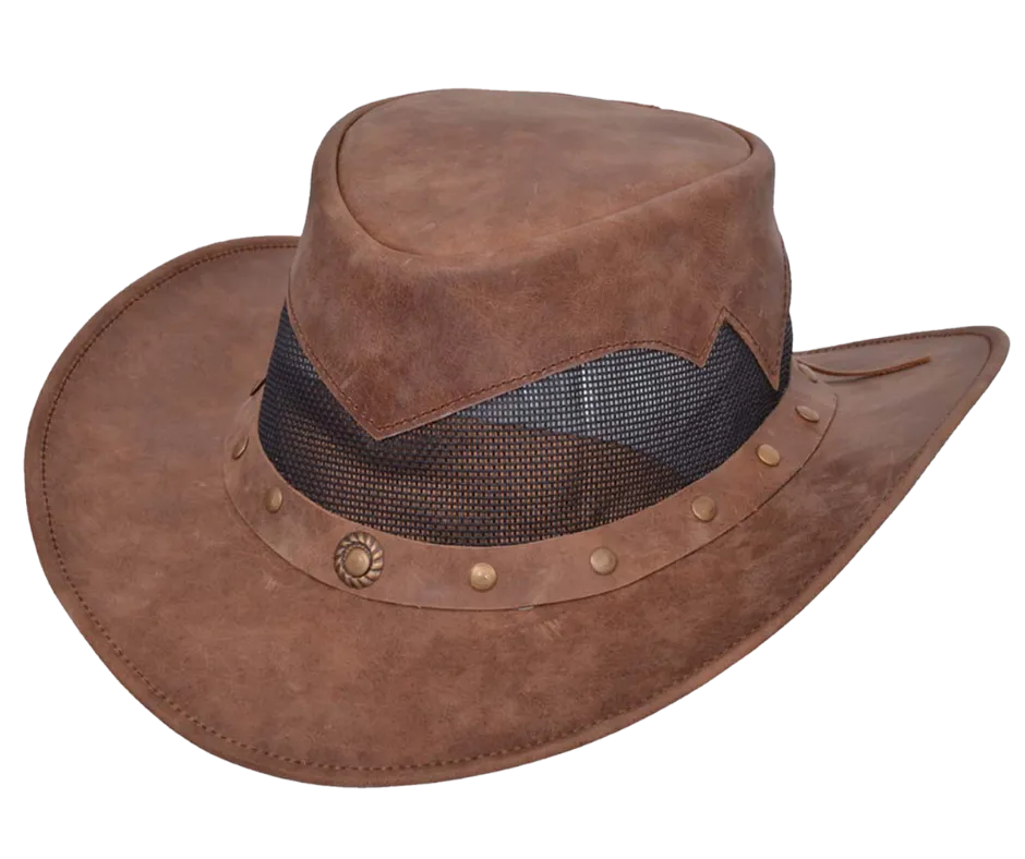 The El Indio Leather Mesh Hat