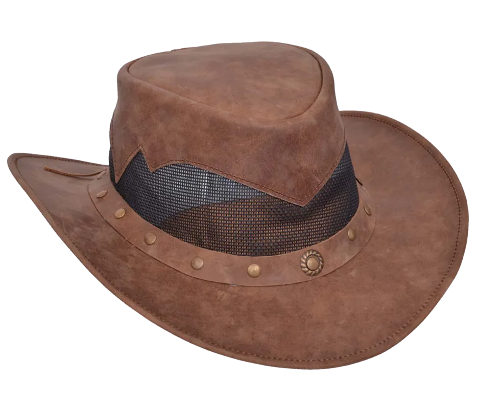 The El Indio Leather Mesh Hat