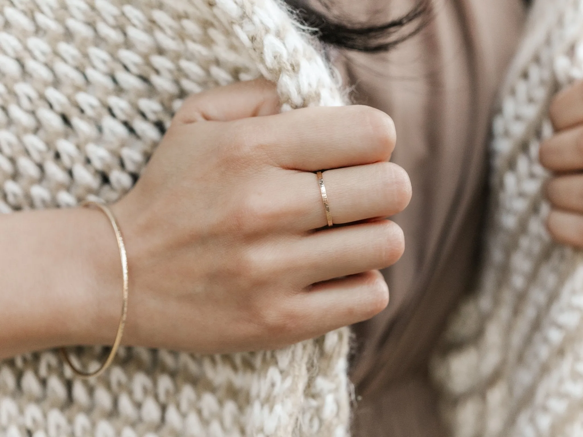 Thick Gold Sparkle Ring