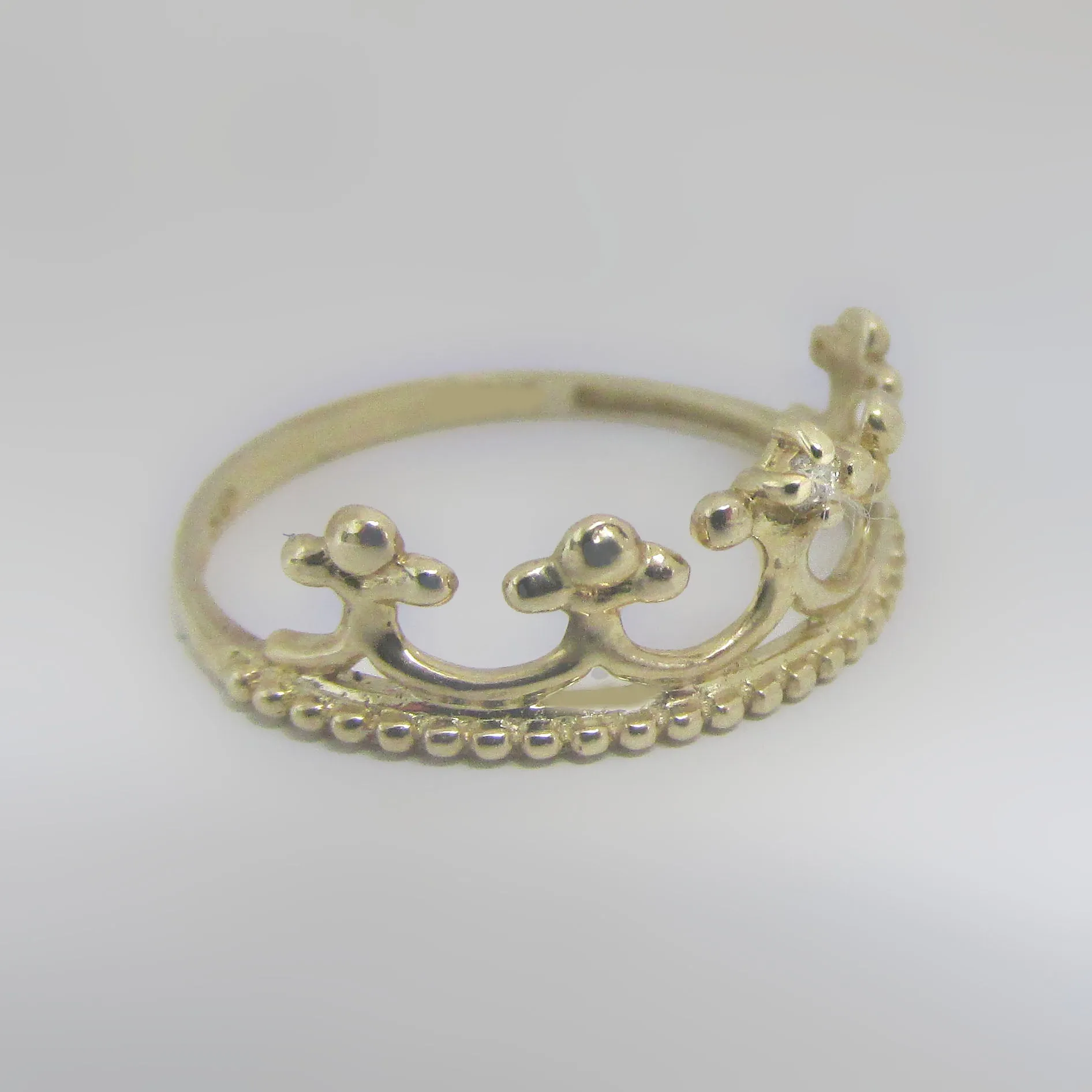 Tiara Crown Ring 10k Yellow Gold