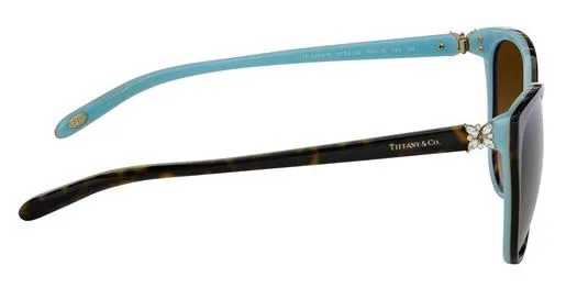 Tiffany & Co. Cat Eye Non-Polarized Sunglasses - Havana/Tiffany Blue/Brown Gradient