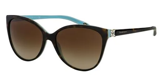 Tiffany & Co. Cat Eye Non-Polarized Sunglasses - Havana/Tiffany Blue/Brown Gradient