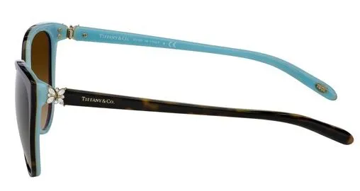 Tiffany & Co. Cat Eye Non-Polarized Sunglasses - Havana/Tiffany Blue/Brown Gradient