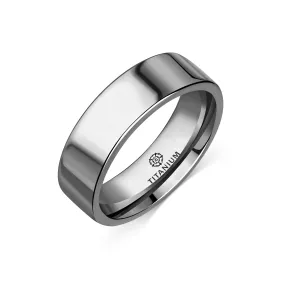 Titanium Flat Court Polished Ring