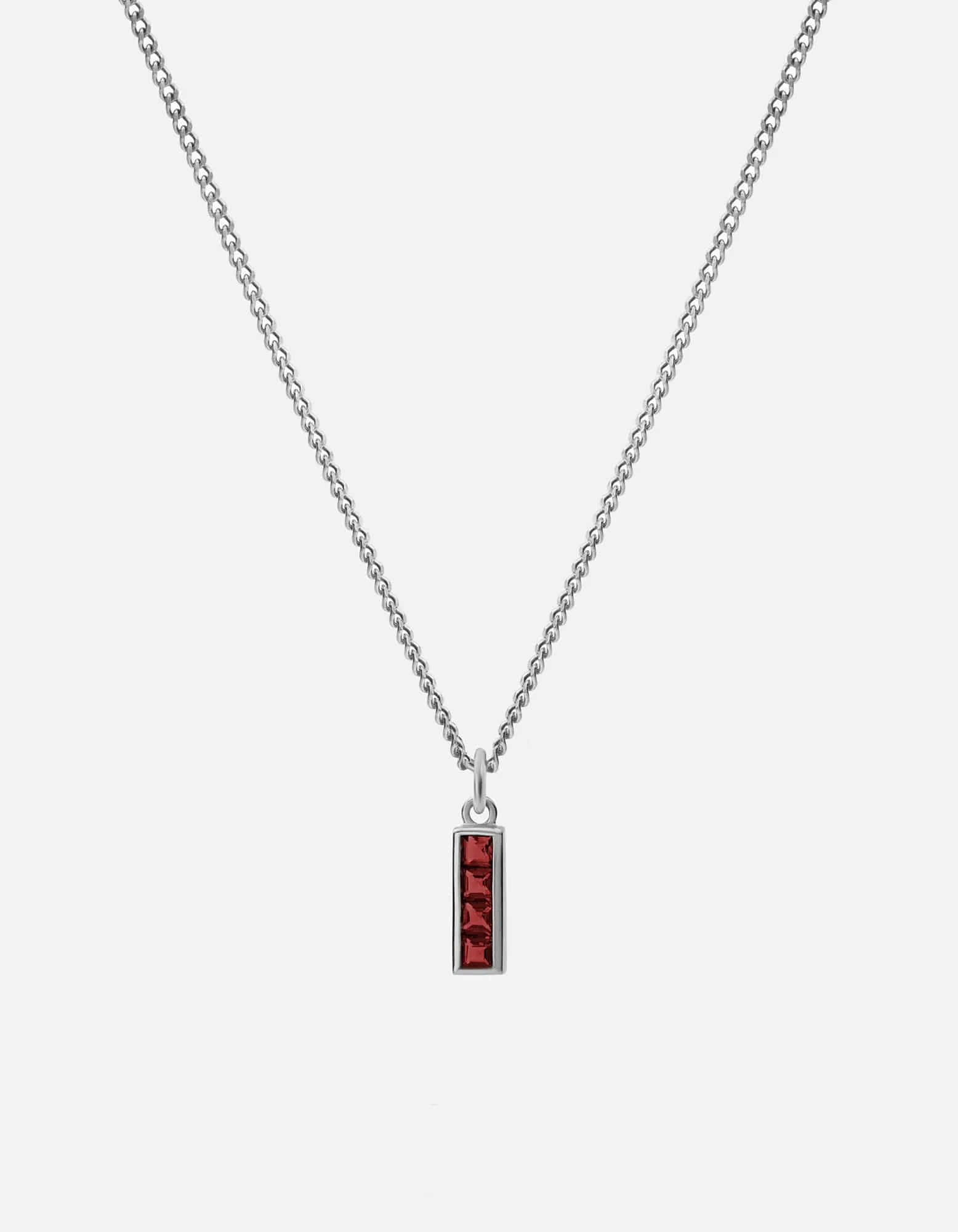 Totem Garnet Necklace, Sterling Silver