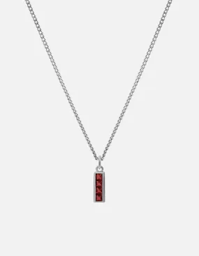 Totem Garnet Necklace, Sterling Silver