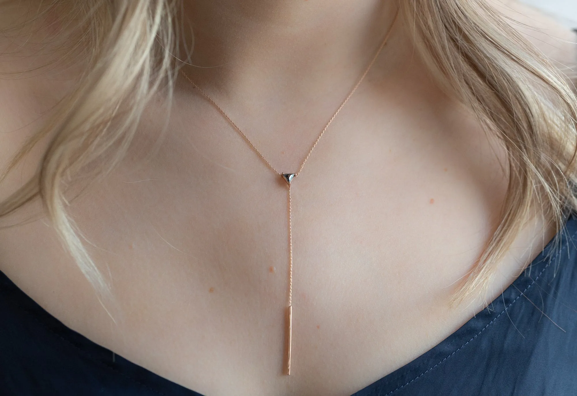 Trillion Diamond Lariat Necklace