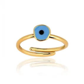 Turquoise Enamel Eye Ring 1