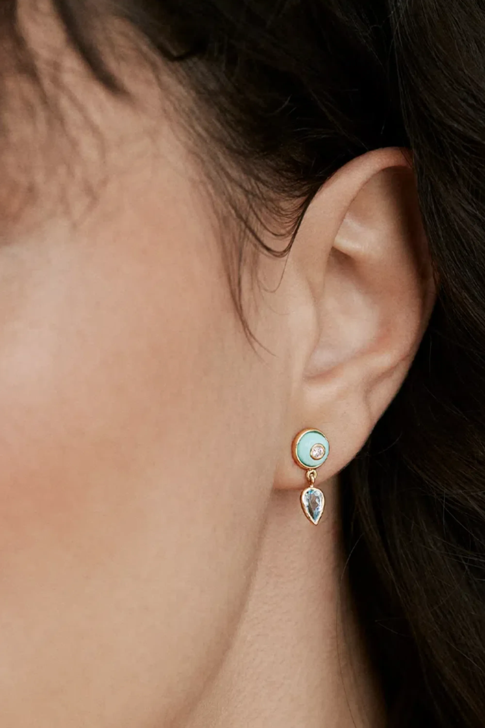 Uirapuru Earrings, Blue Topaz