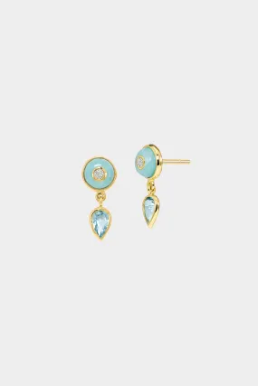 Uirapuru Earrings, Blue Topaz