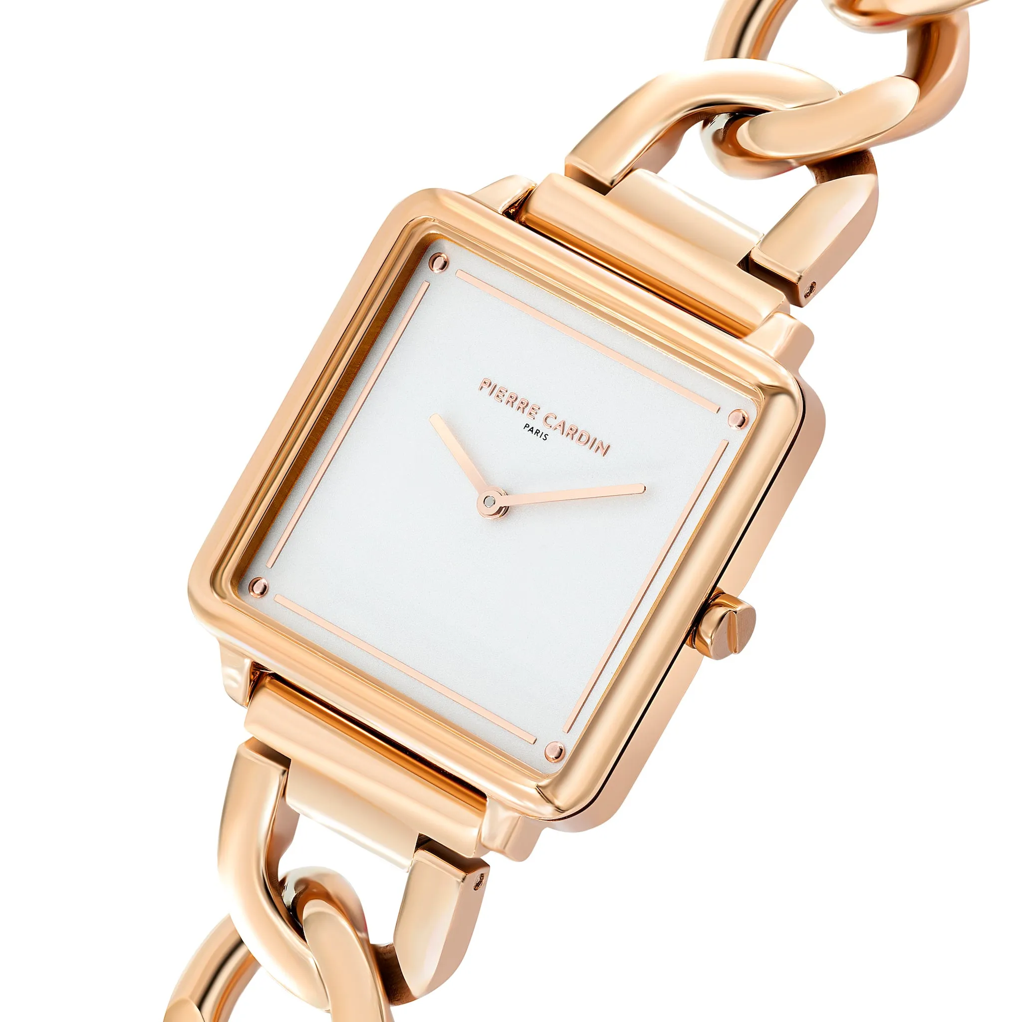 Vendôme Rose Gold Watch with Chain Metal Strap