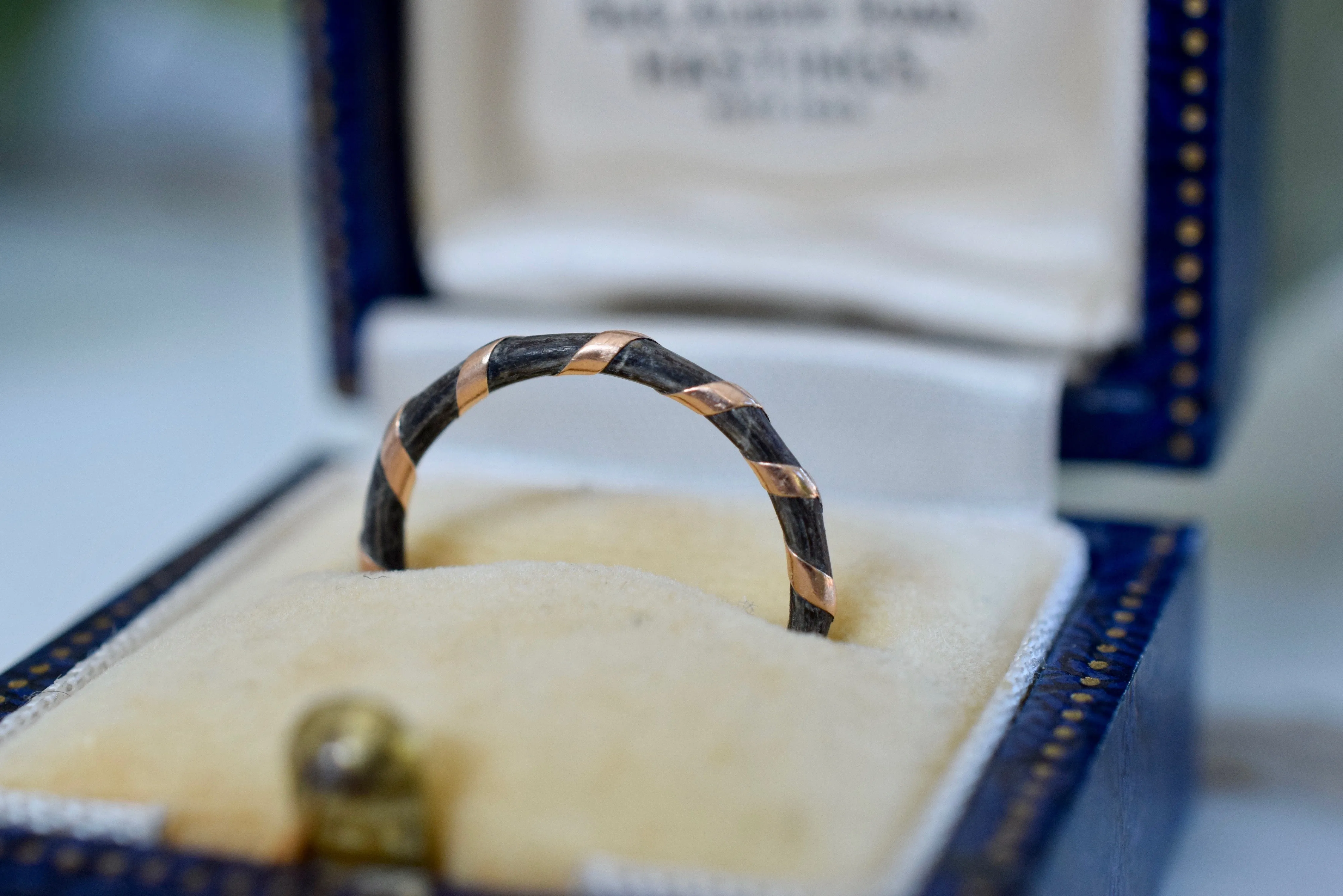 Victorian 9K Elephant Hair Ring