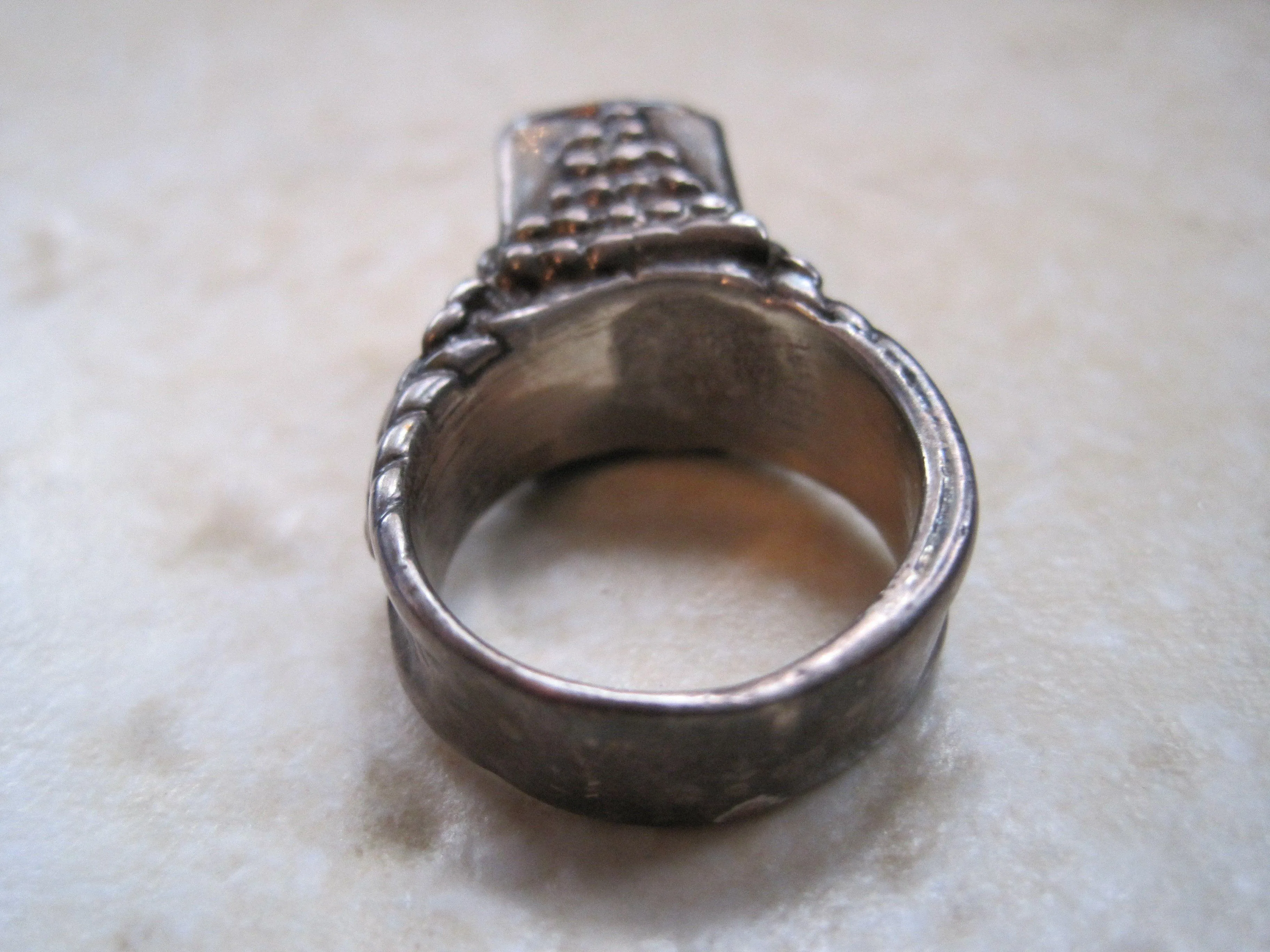 Vintage Bedouin Silver Plated Tower Ring Size 8