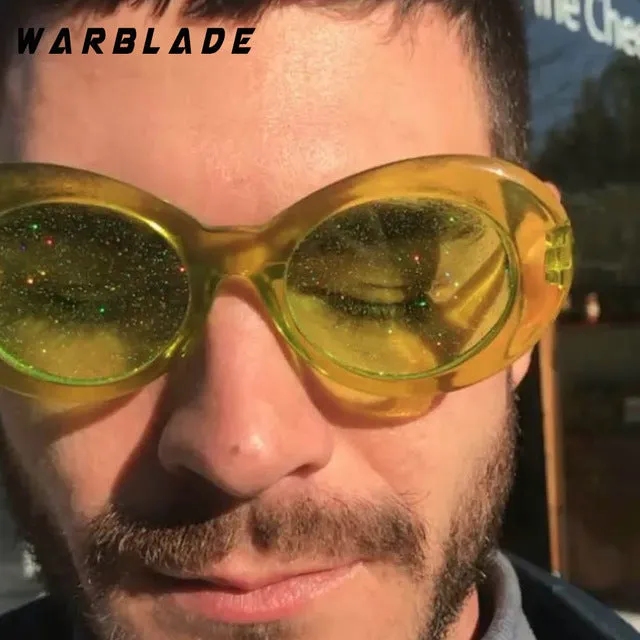 Warblade Sunglasses Women Oval Glasses Glitter Lenses Candy Red Pink Yellow