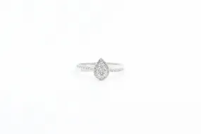 White Gold Pear Shaped Cluster Promise Ring