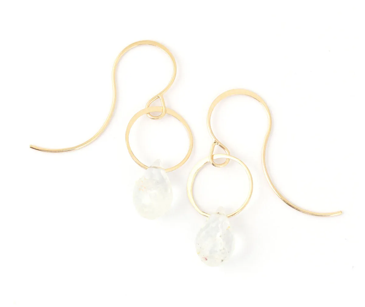 White Topaz Single Drop Earrings