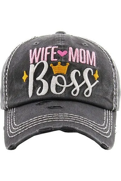 Wife Mom Boss Baseball Hat