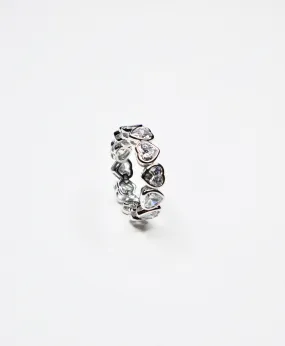 XL Heart Eternity Diamond CZ .925 Sterling Silver Ring